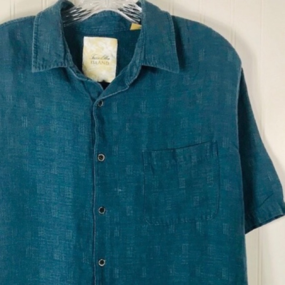 Tasso Elba Blue Men’s Button Up Short Sleeve Shirt